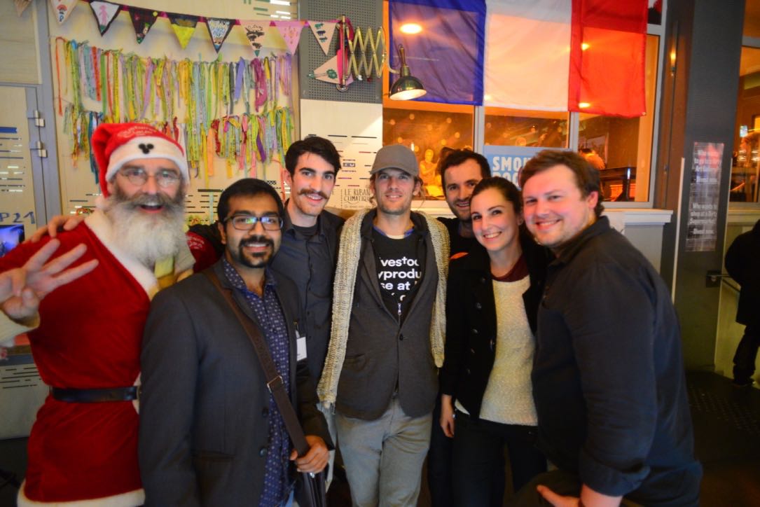 Group Picture of students together with a person dressed as santa claus