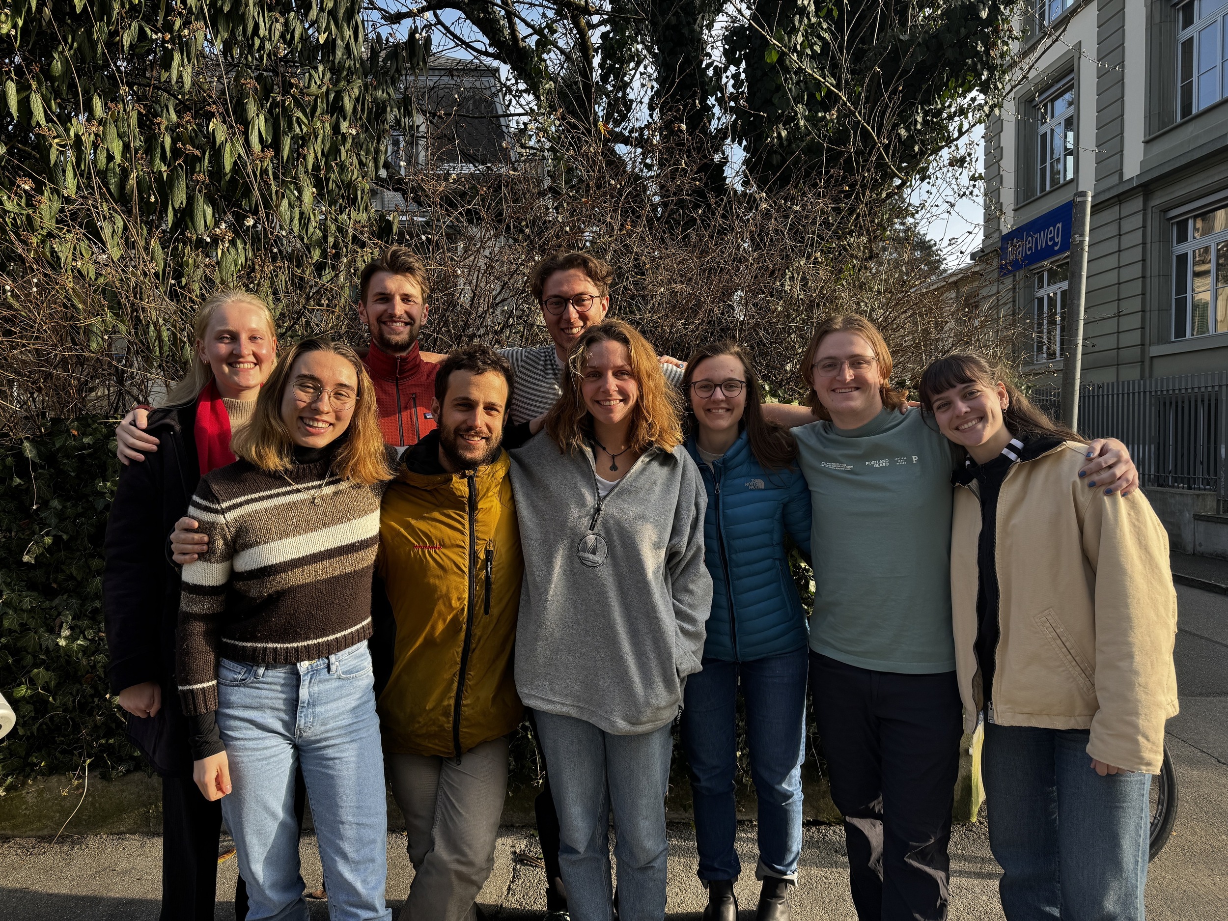 Picture of 9 Members of the current CSSC Board in front of the GIUB